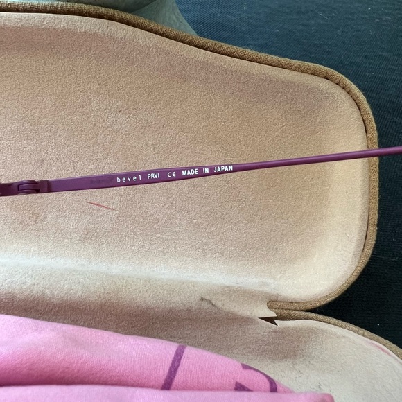 Bevel Eyeglasses Debbie Pink Berry Frame Case Japan 46-17 Titanium Vintage Y2K - Picture 6 of 13